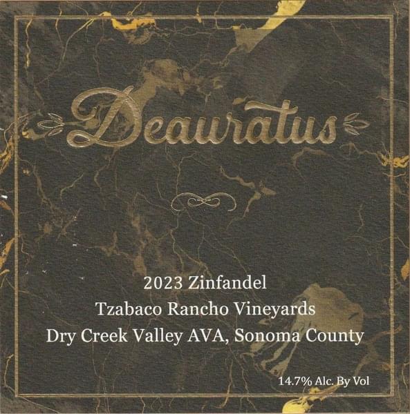 2023 ジンファンデル・ザバコ・ランチョ・ヴィンヤーズ、デュラタス